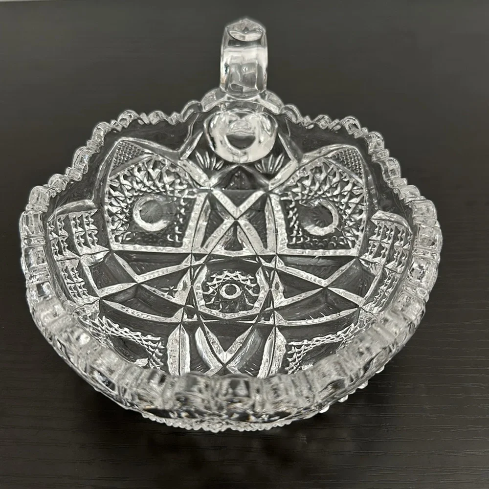 Imperial Glass Ohio Vintage 42576 Clear Early American Handled Nappy Bowl